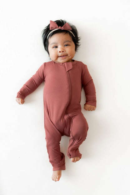 Zippered Romper in Ember | Kyte Baby