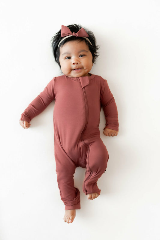 Zippered Romper in Ember | Kyte Baby