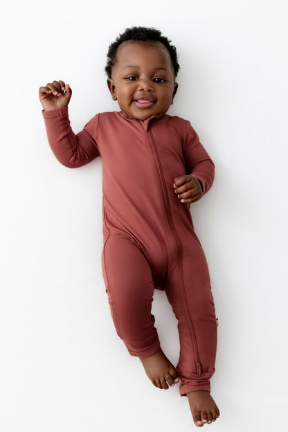 Zippered Romper in Ember | Kyte Baby
