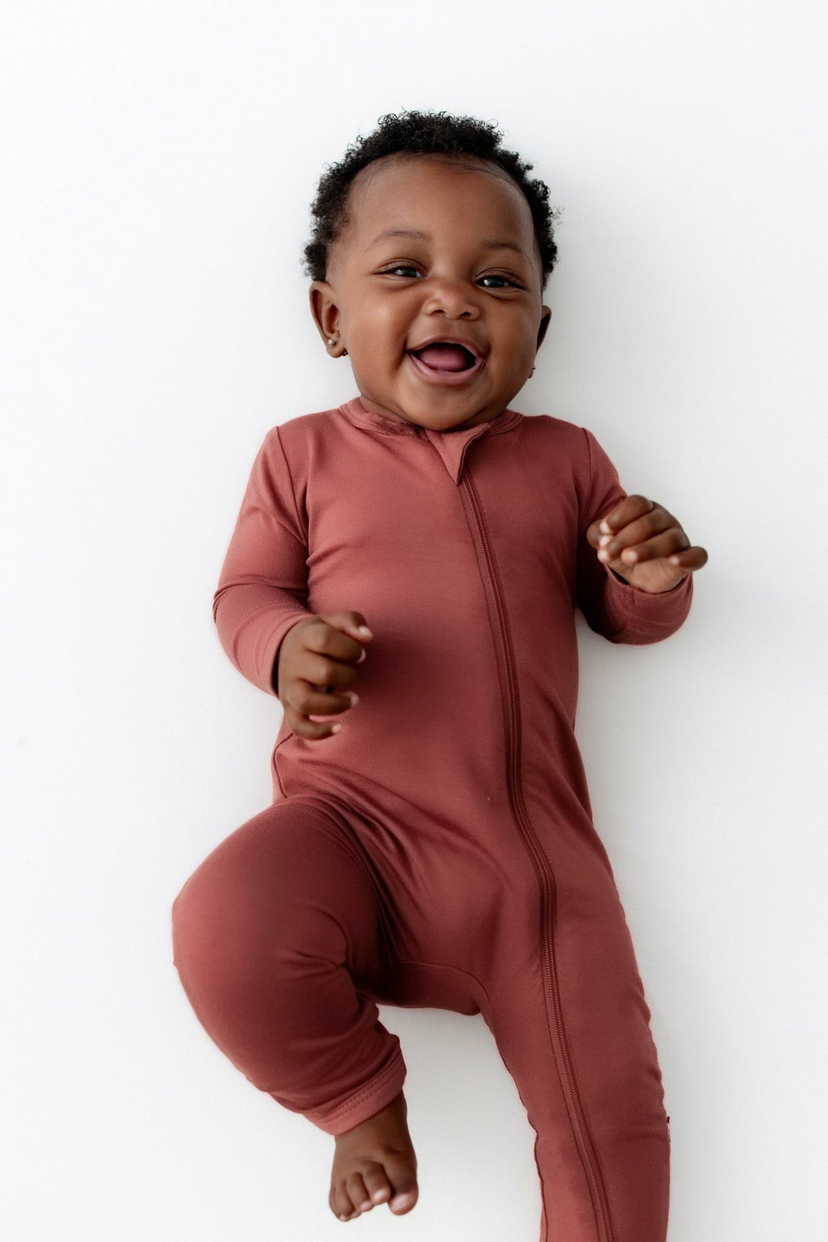 Zippered Romper in Ember | Kyte Baby