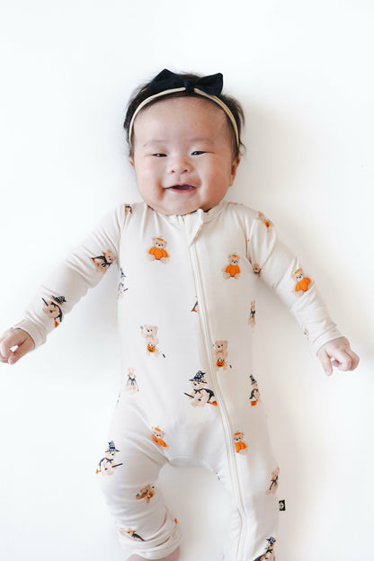 Zippered Romper in Halloween Teddy | Kyte Baby