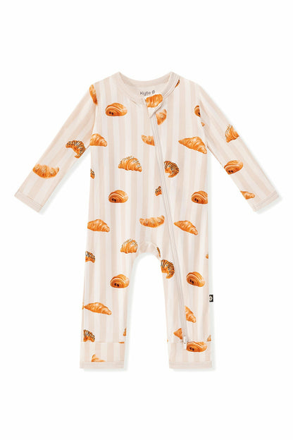 Zippered Romper in Croissant | Kyte Baby
