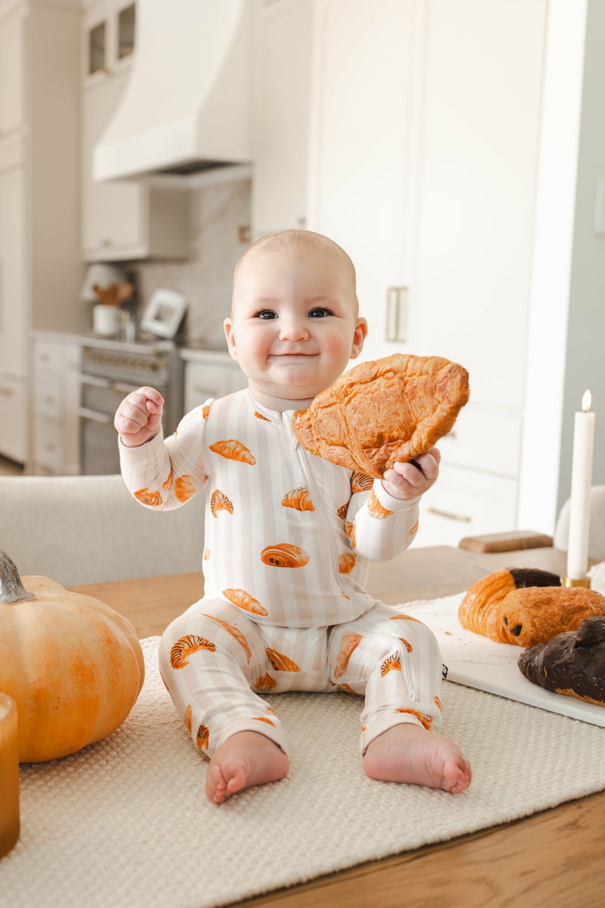 Zippered Romper in Croissant | Kyte Baby
