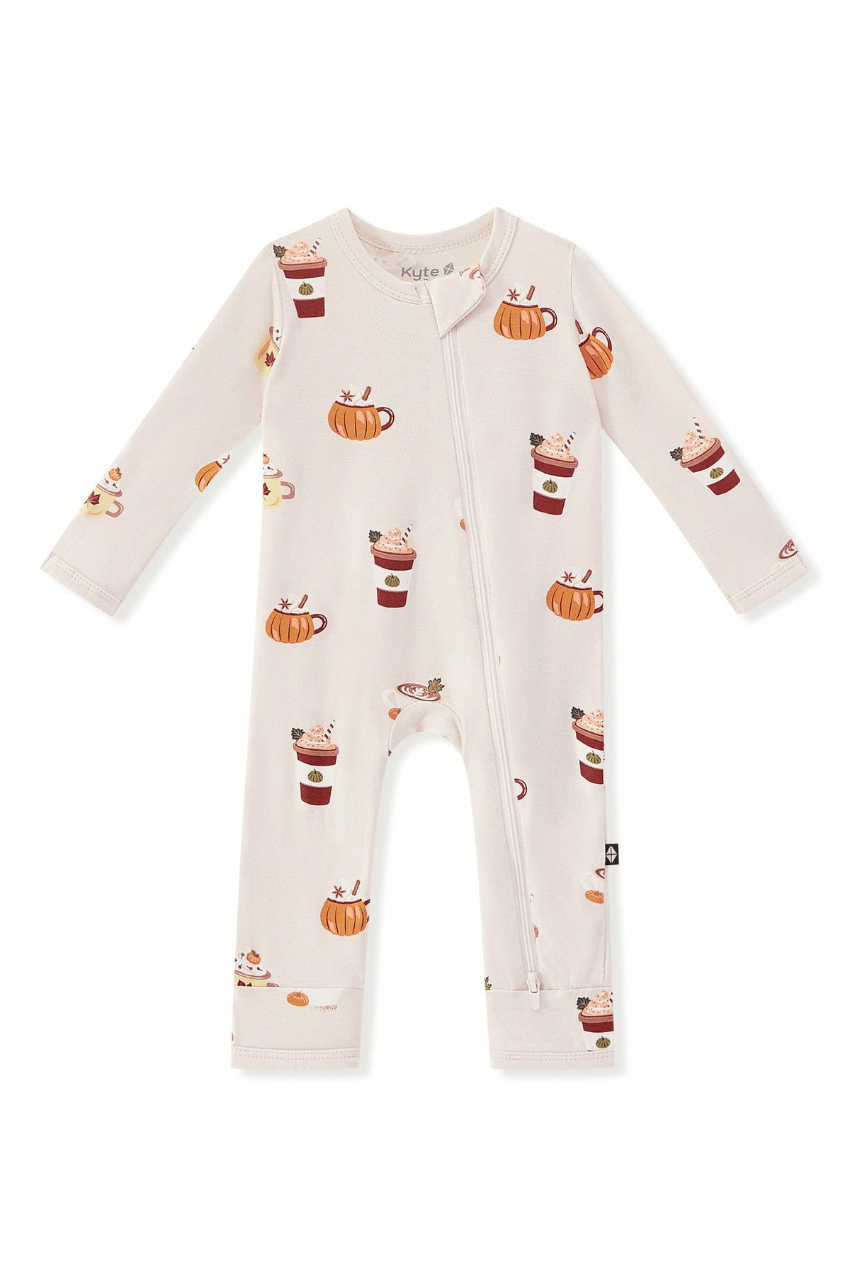 Zippered Romper in Pumpkin Spice Latte | Kyte Baby