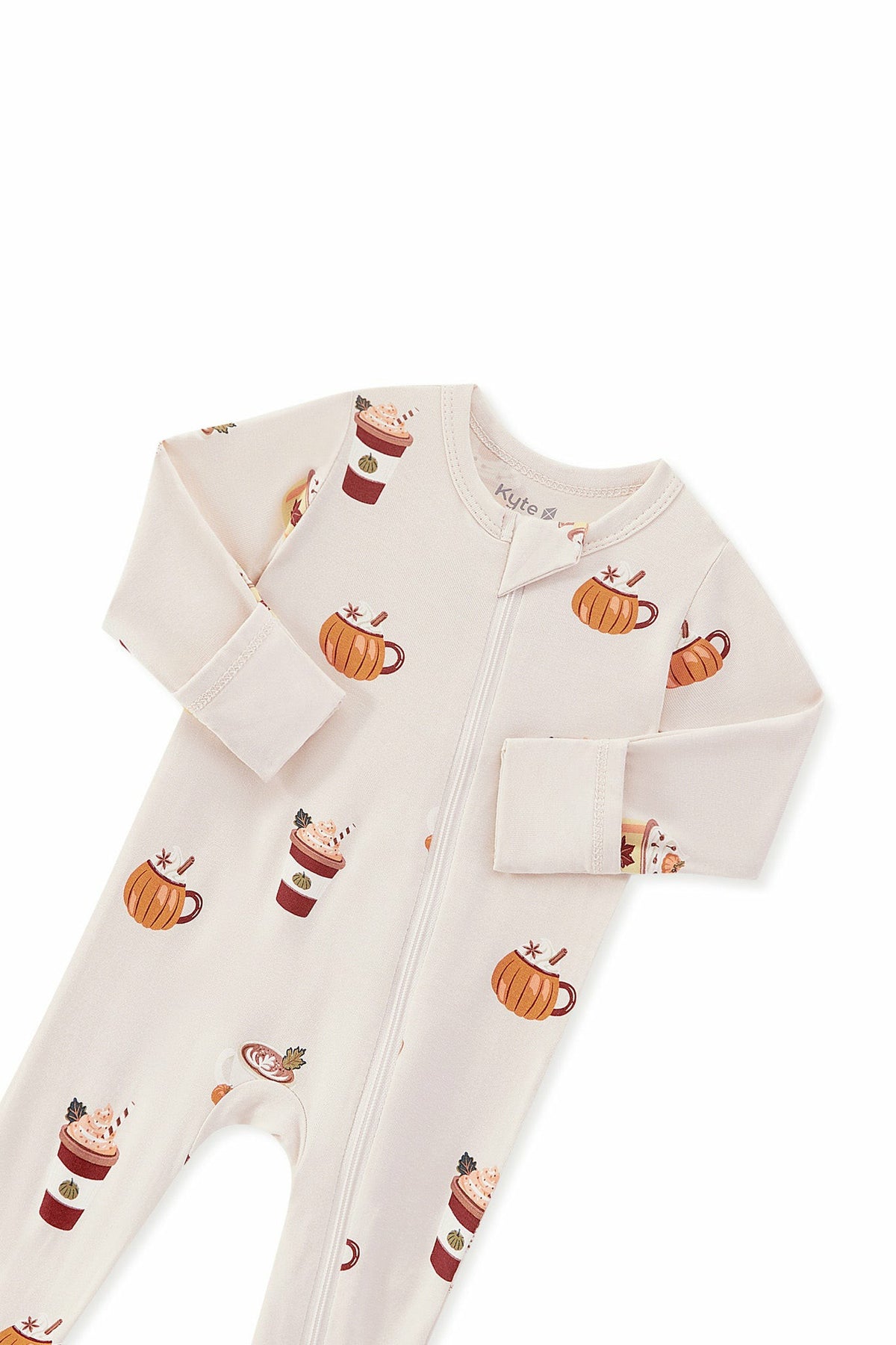 Zippered Romper in Pumpkin Spice Latte | Kyte Baby