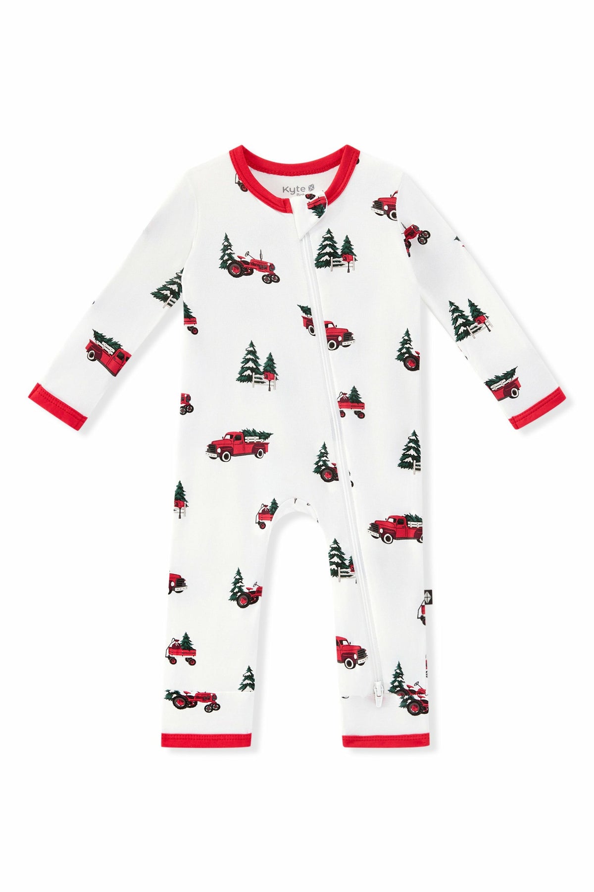 Zippered Romper in Holiday Tree Farm | Kyte Baby