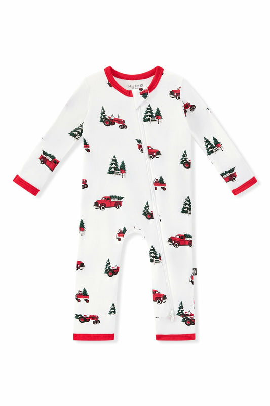Zippered Romper in Holiday Tree Farm | Kyte Baby