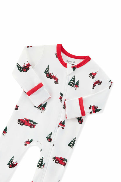 Zippered Romper in Holiday Tree Farm | Kyte Baby