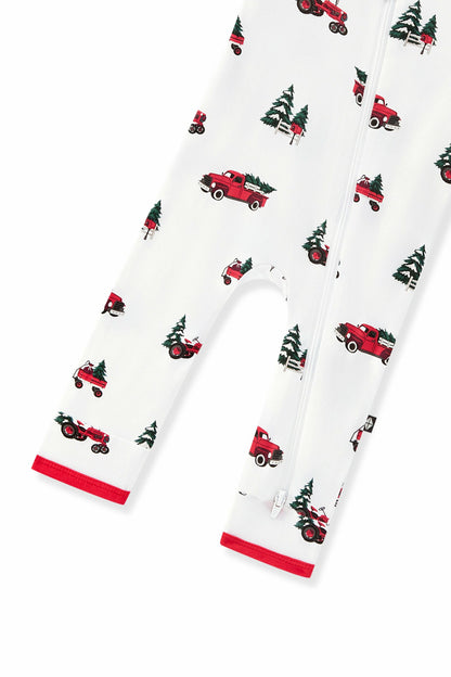 Zippered Romper in Holiday Tree Farm | Kyte Baby