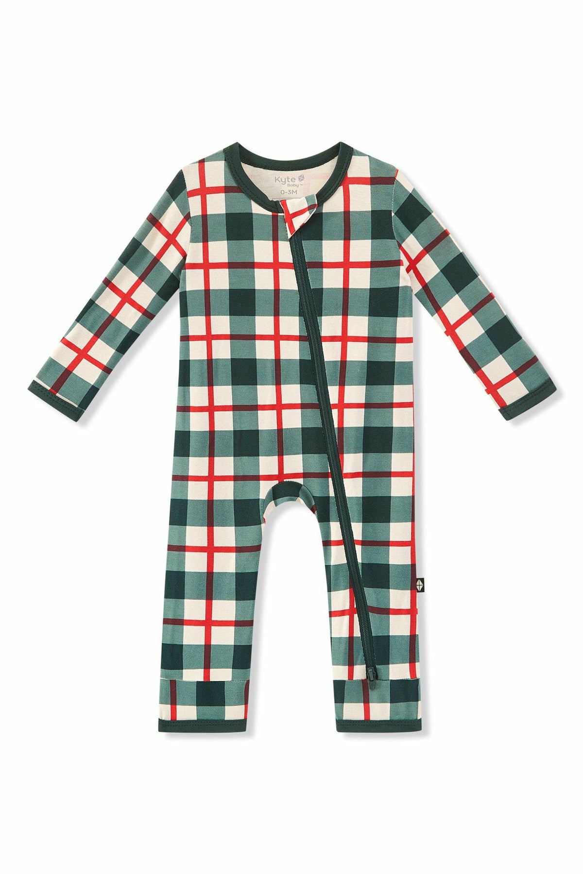 Zippered Romper in Holiday Plaid | Kyte Baby