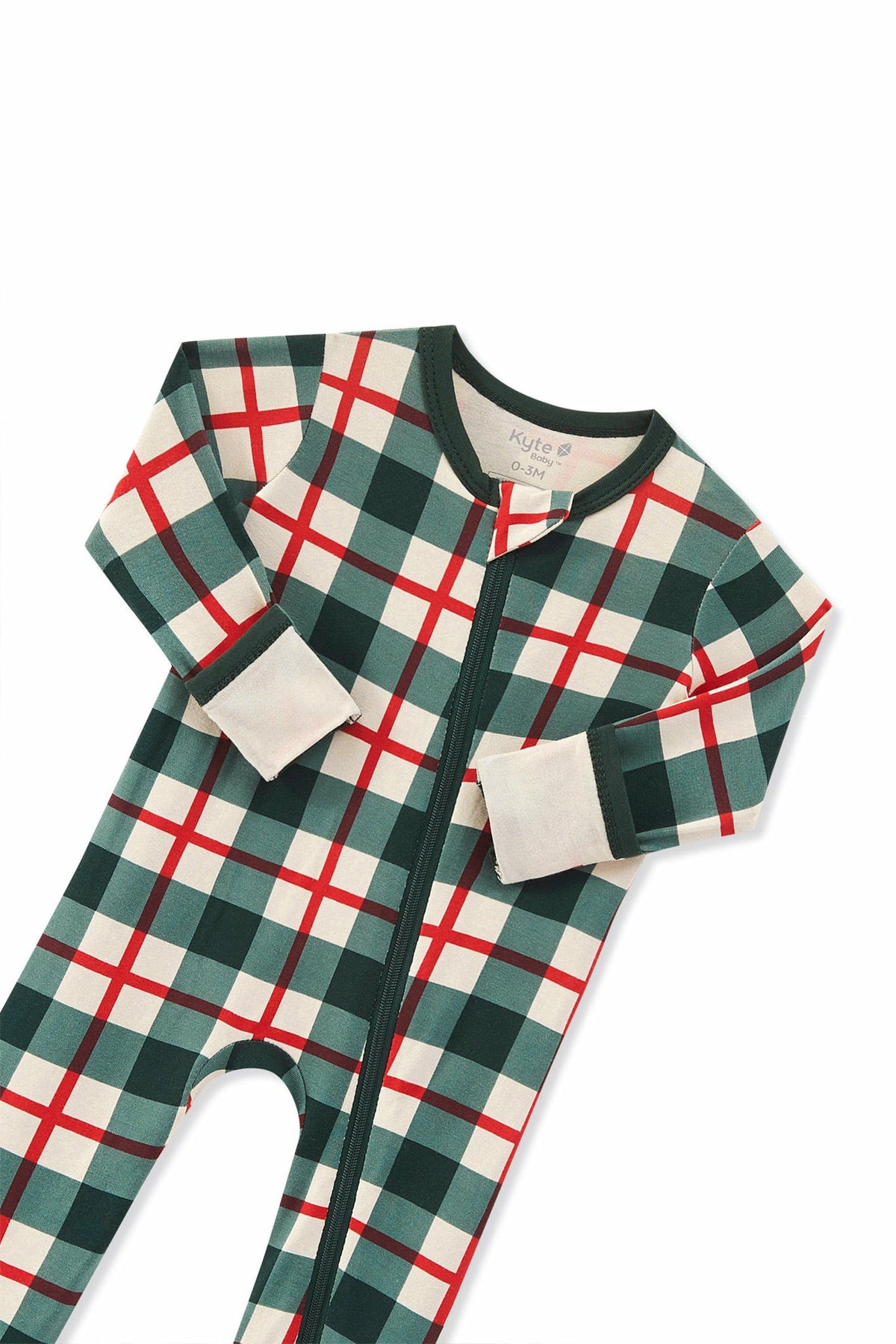 Zippered Romper in Holiday Plaid | Kyte Baby