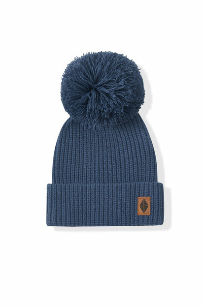 Chunky Knit Pom Beanie in Oxford | Kyte Baby