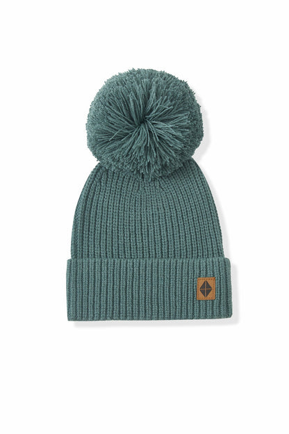 Chunky Knit Pom Beanie in Pine | Kyte Baby