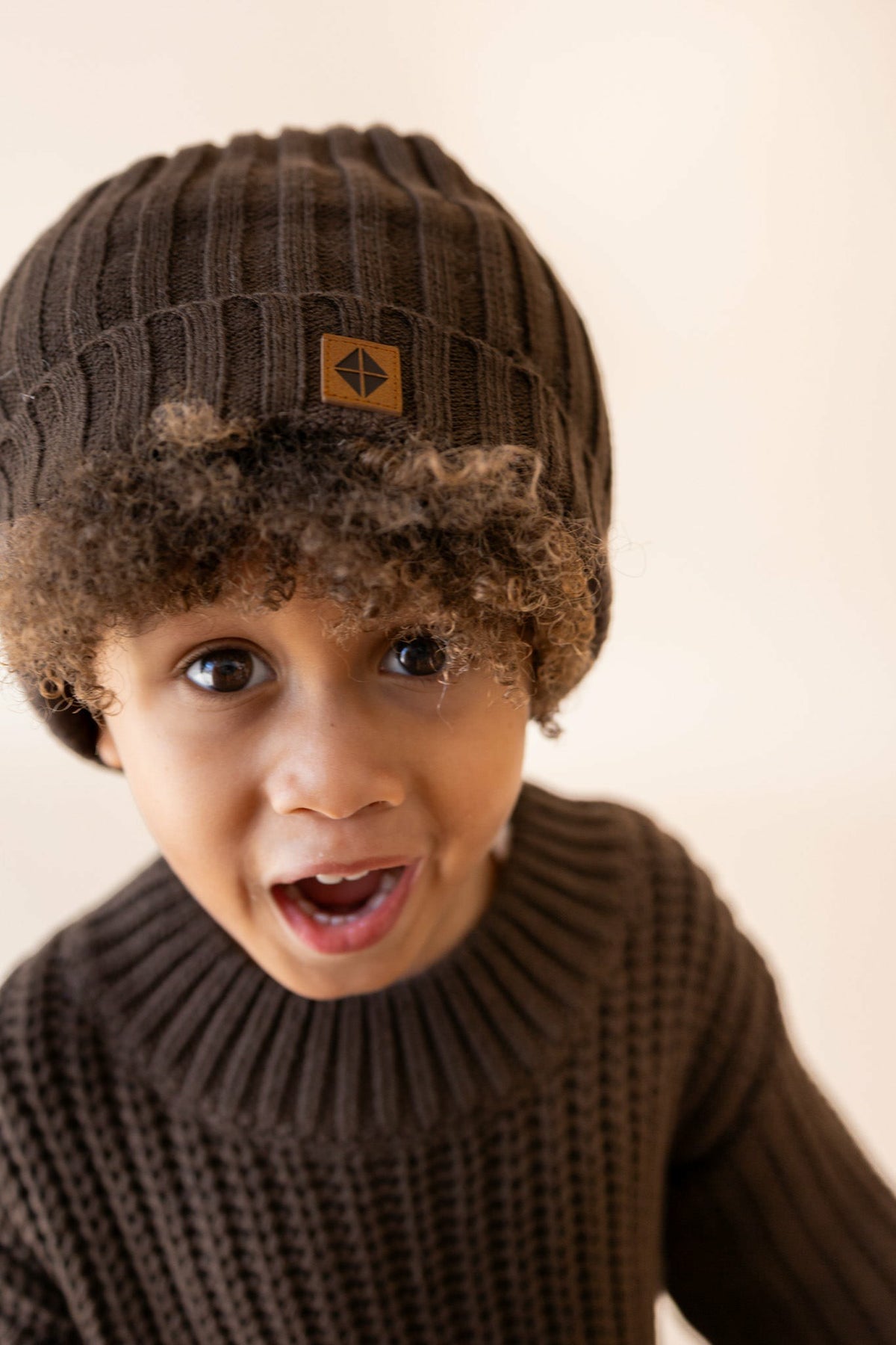 Chunky Knit Ribbed Beanie in Espresso | Kyte Baby