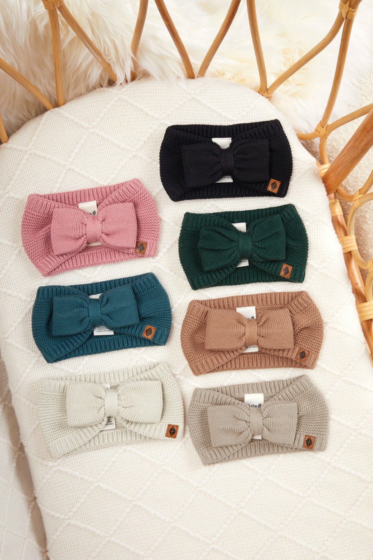 Chunky Knit Bow Headband in Cypress | Kyte Baby