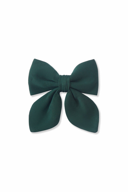 Medium Alligator Clip Bow in Cypress | Kyte Baby