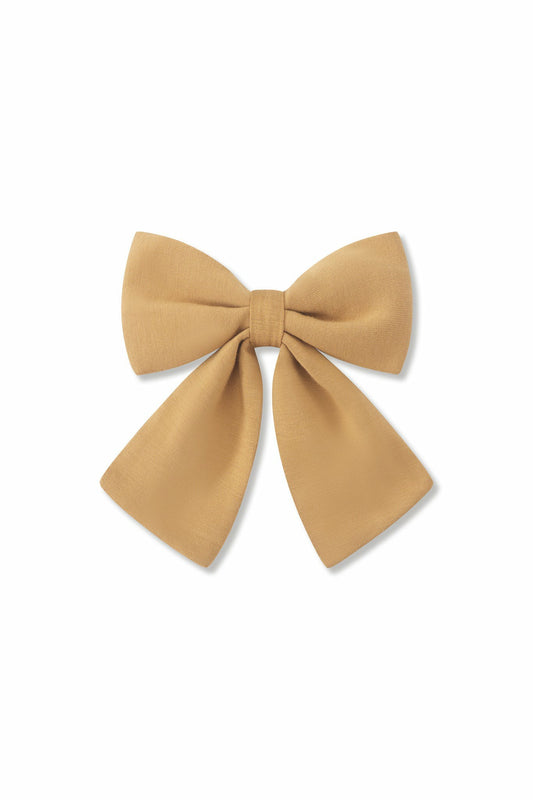 Large Alligator Clip Bow in Ochre | Kyte Baby