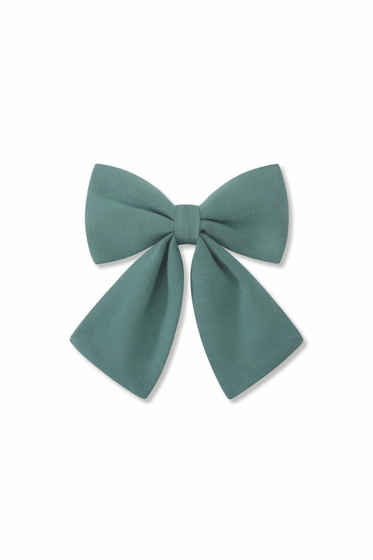 Large Alligator Clip Bow in Pine | Kyte Baby