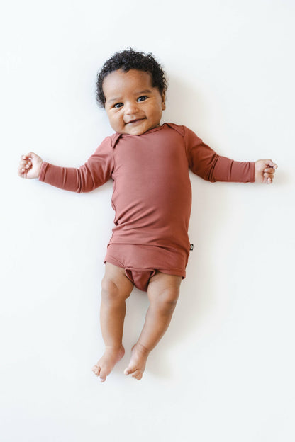 Long Sleeve Bodysuit in Ember | Kyte Baby
