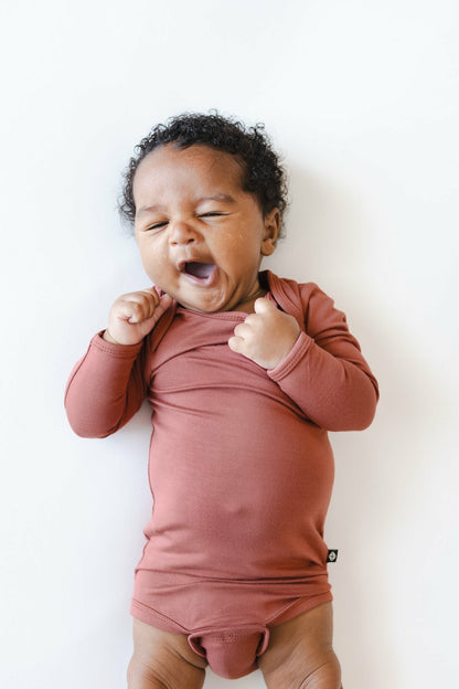 Long Sleeve Bodysuit in Ember | Kyte Baby