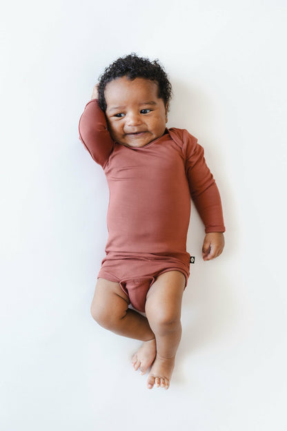 Long Sleeve Bodysuit in Ember | Kyte Baby