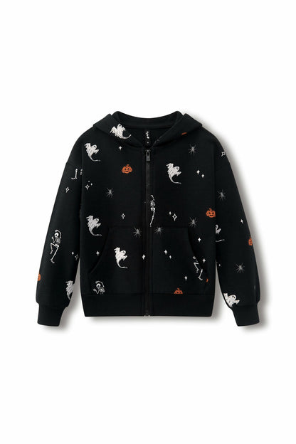 Zip-Up Hoodie in Halloween Friends | Kyte Baby
