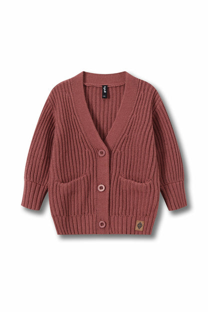 Chunky Knit Oversized Cardigan in Ember | Kyte Baby