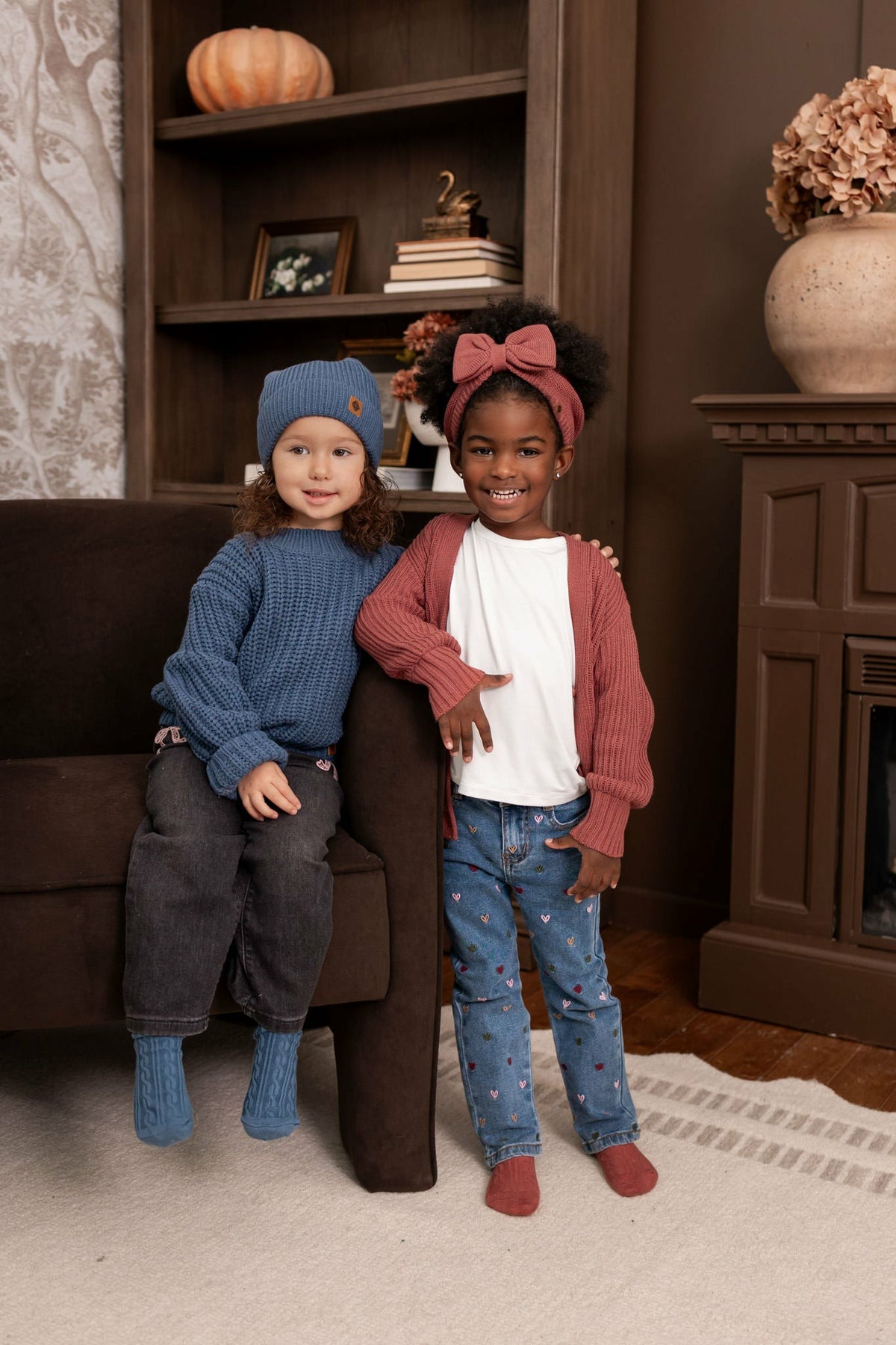 Chunky Knit Oversized Cardigan in Ember | Kyte Baby