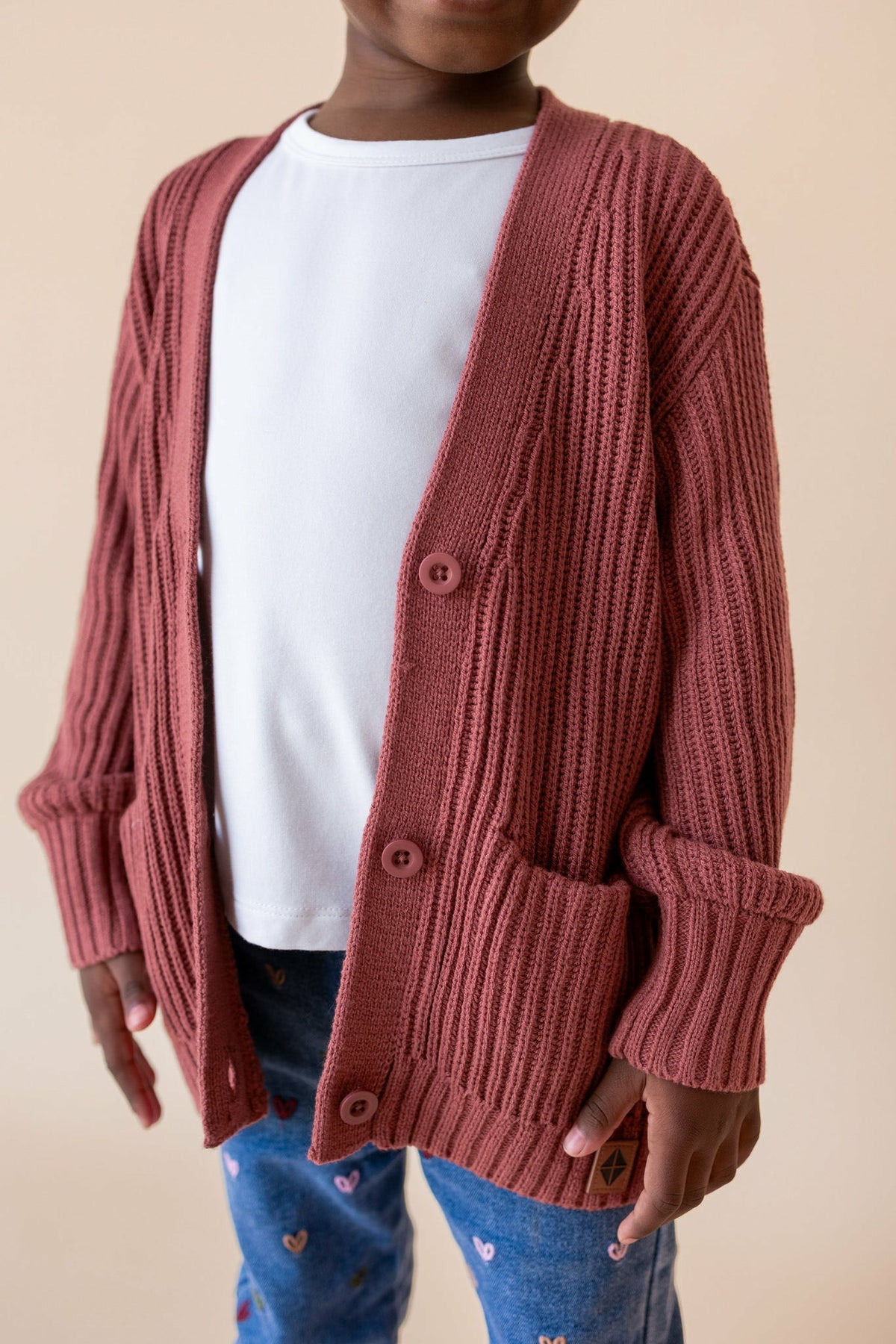 Chunky Knit Oversized Cardigan in Ember | Kyte Baby