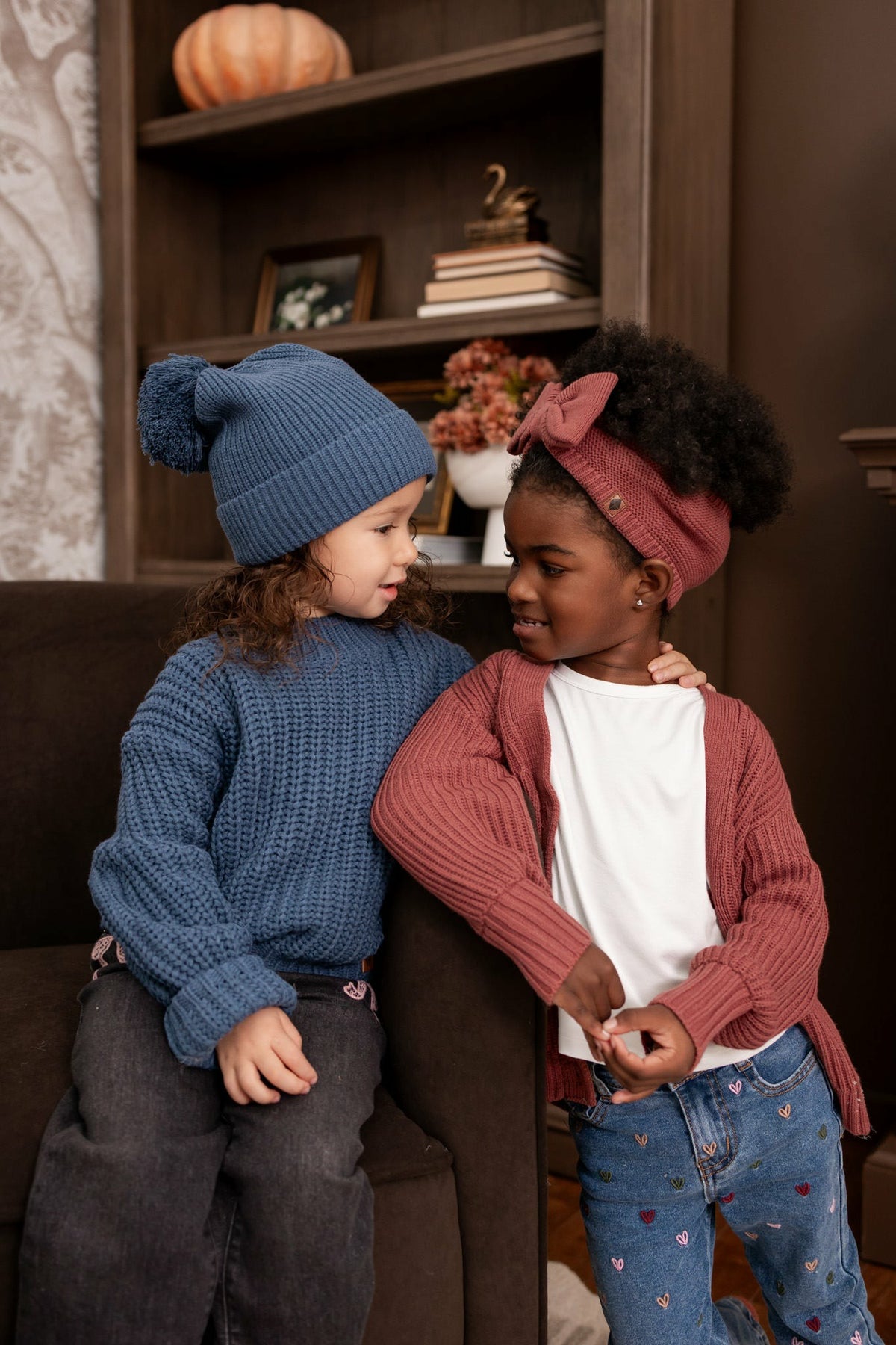 Chunky Knit Oversized Cardigan in Ember | Kyte Baby