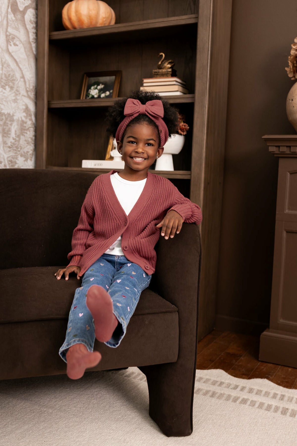 Chunky Knit Oversized Cardigan in Ember | Kyte Baby