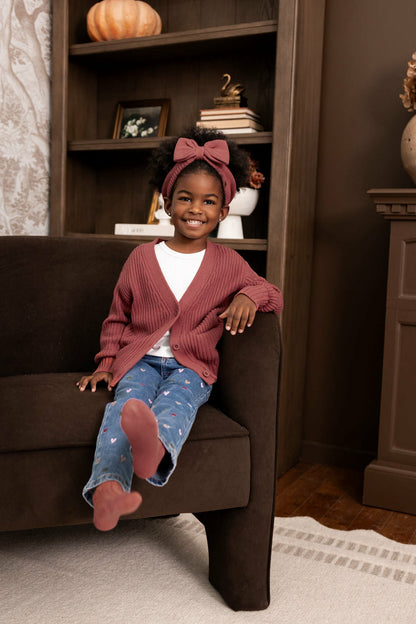 Chunky Knit Oversized Cardigan in Ember | Kyte Baby