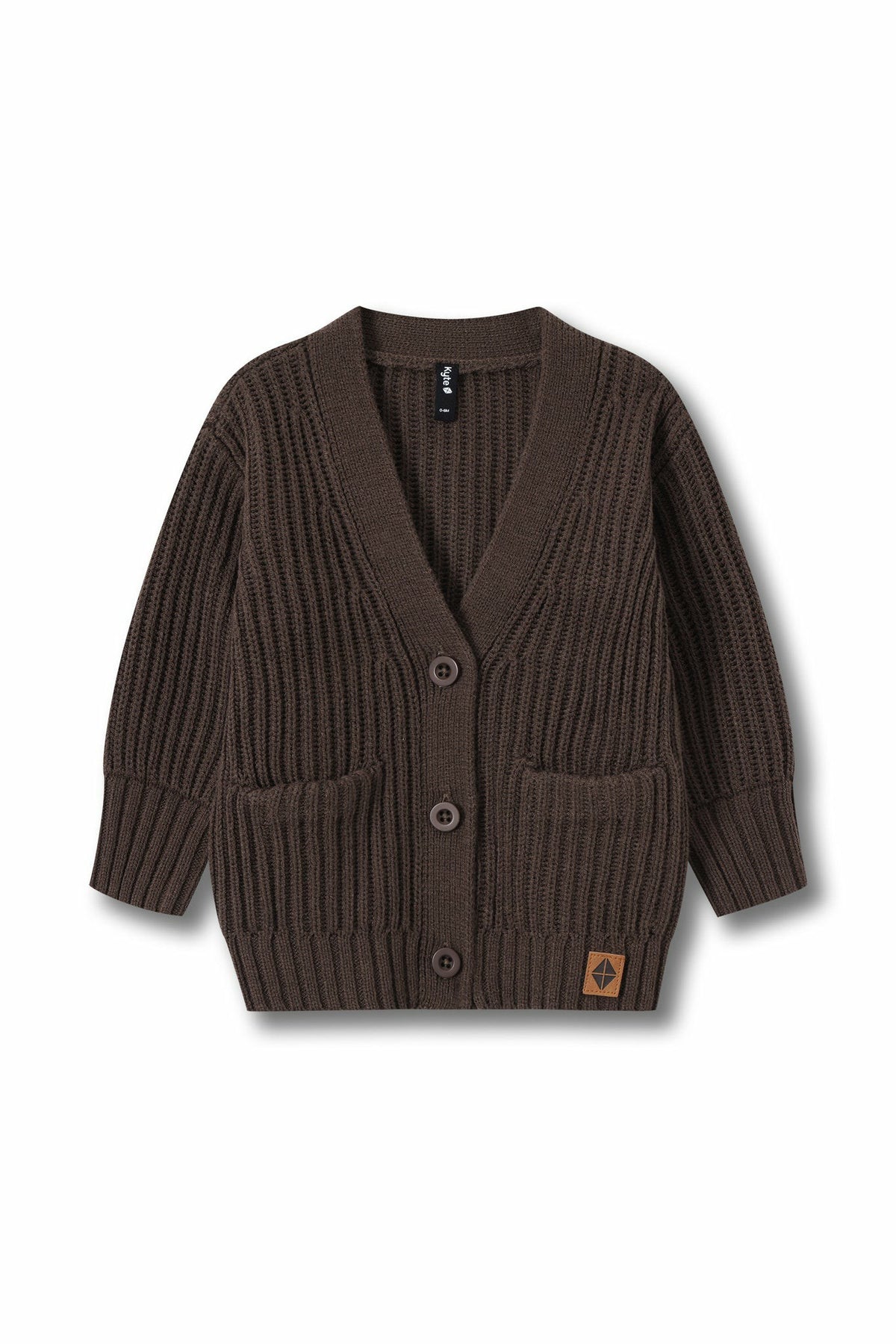 Chunky Knit Oversized Cardigan in Espresso | Kyte Baby