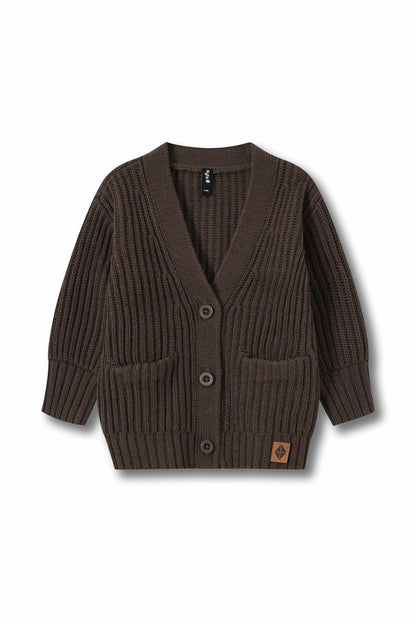 Chunky Knit Oversized Cardigan in Espresso | Kyte Baby