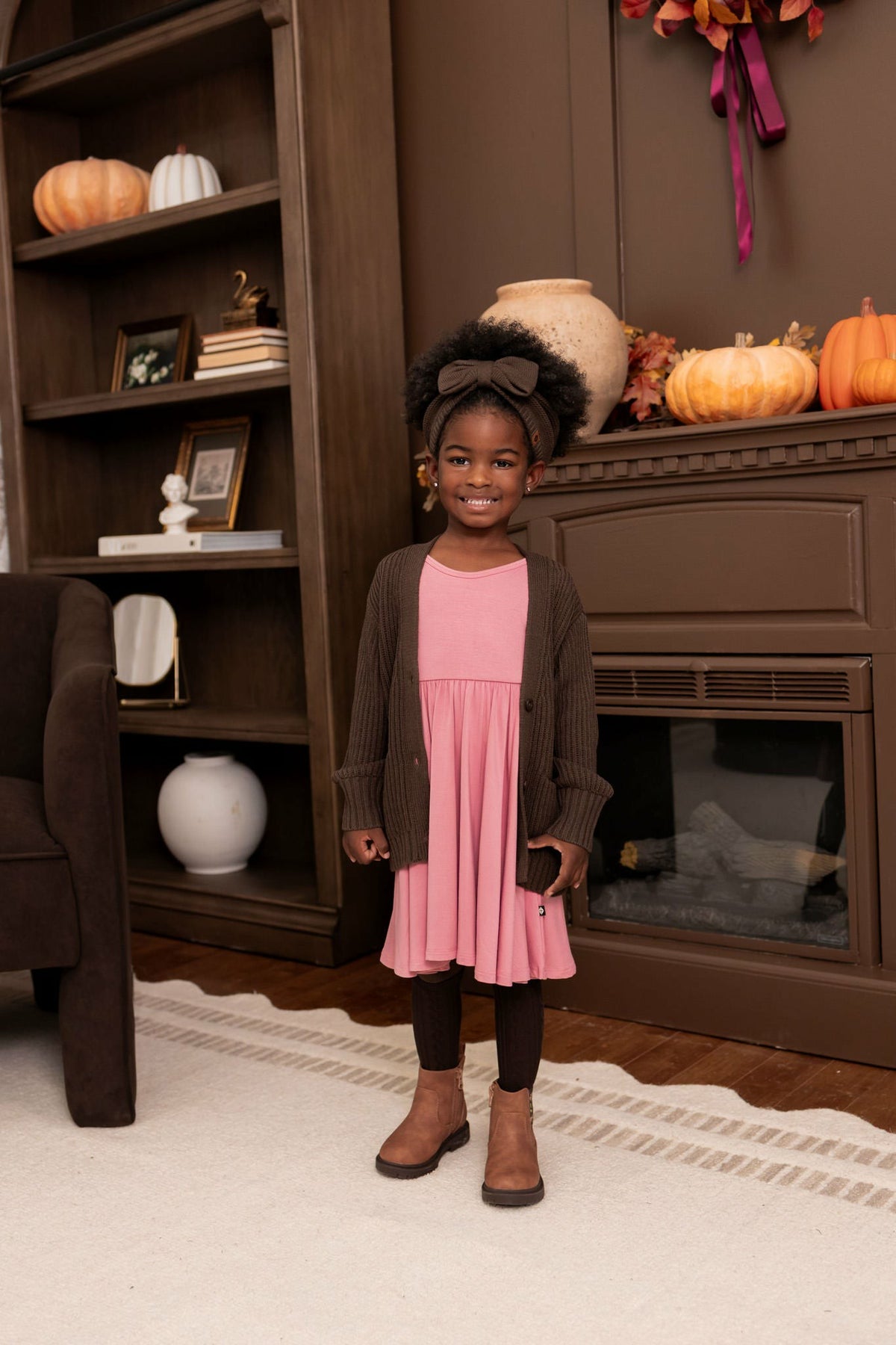 Chunky Knit Oversized Cardigan in Espresso | Kyte Baby
