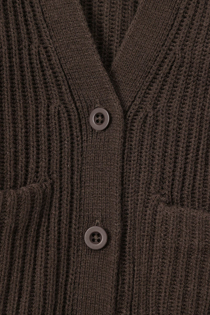 Chunky Knit Oversized Cardigan in Espresso | Kyte Baby
