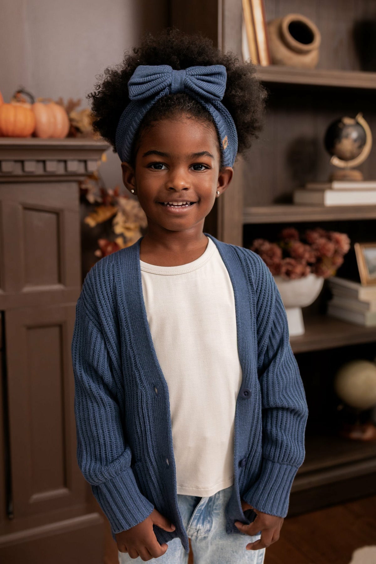 Chunky Knit Oversized Cardigan in Oxford | Kyte Baby