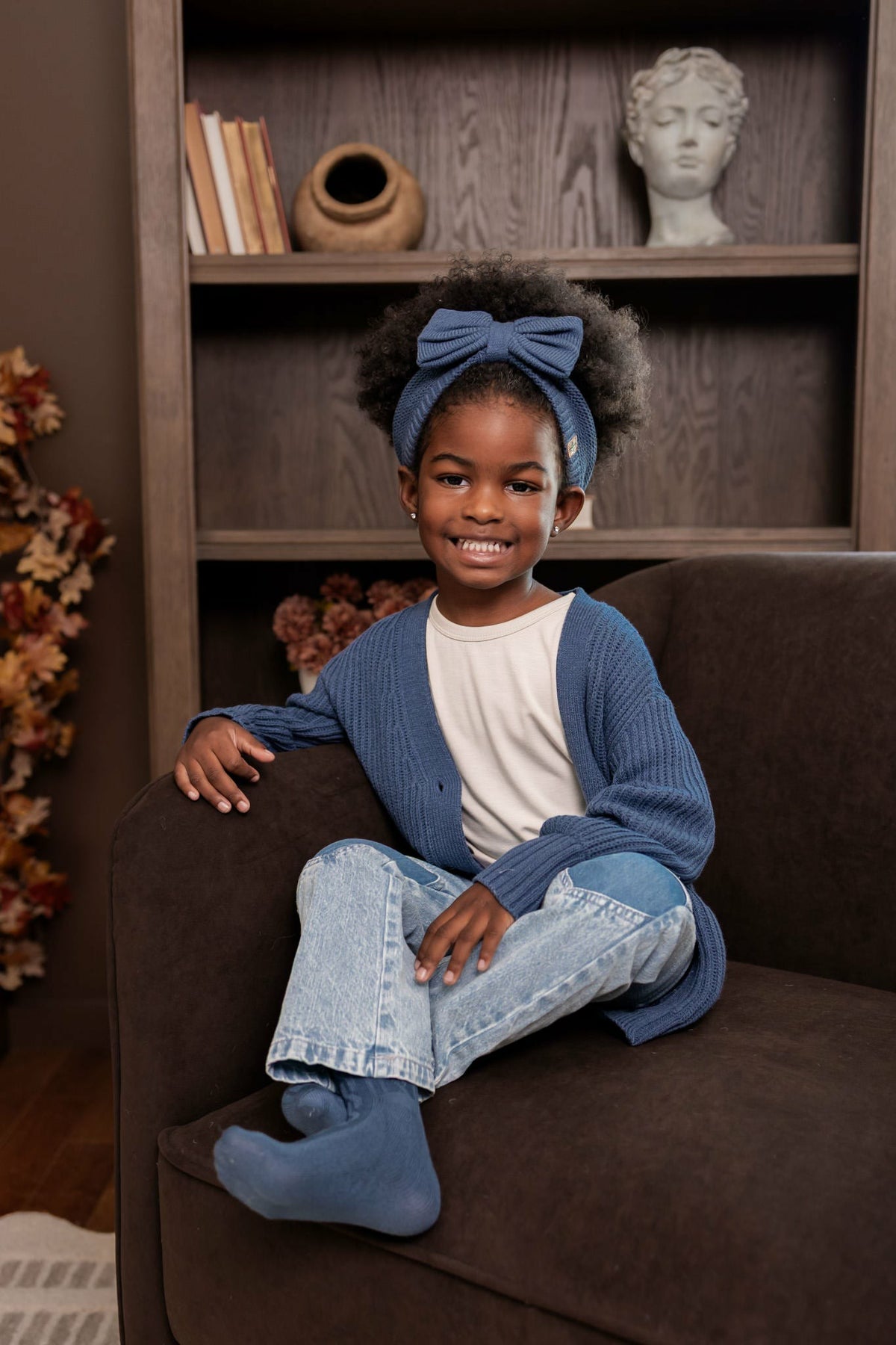 Chunky Knit Oversized Cardigan in Oxford | Kyte Baby