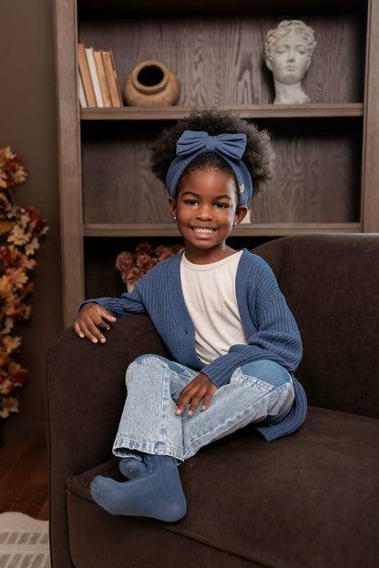 Chunky Knit Oversized Cardigan in Oxford | Kyte Baby