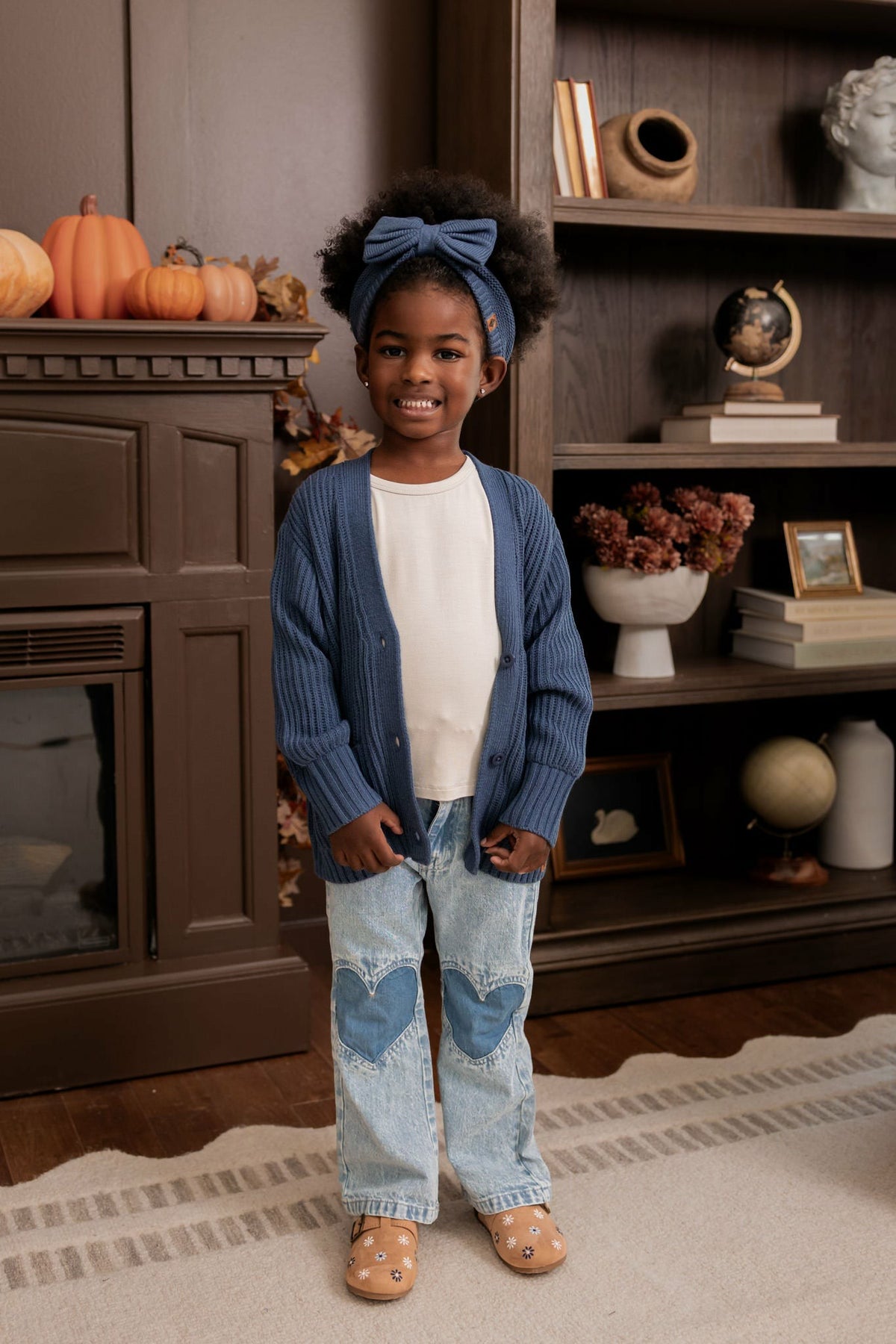 Chunky Knit Oversized Cardigan in Oxford | Kyte Baby