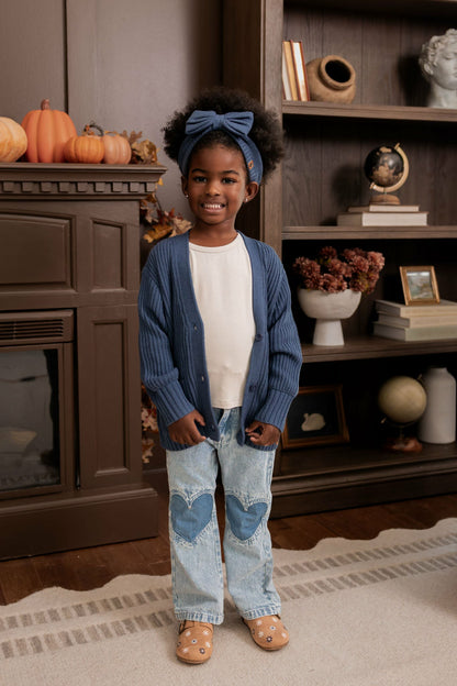 Chunky Knit Oversized Cardigan in Oxford | Kyte Baby