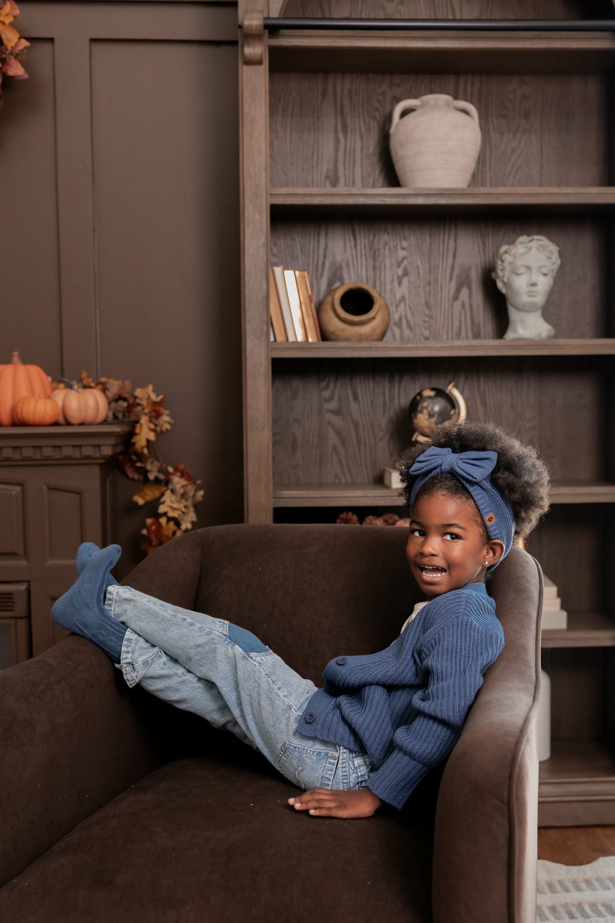 Chunky Knit Oversized Cardigan in Oxford | Kyte Baby