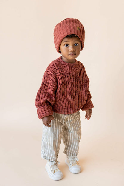 Chunky Knit Sweater in Ember | Kyte Baby
