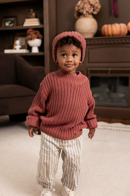 Chunky Knit Sweater in Ember | Kyte Baby