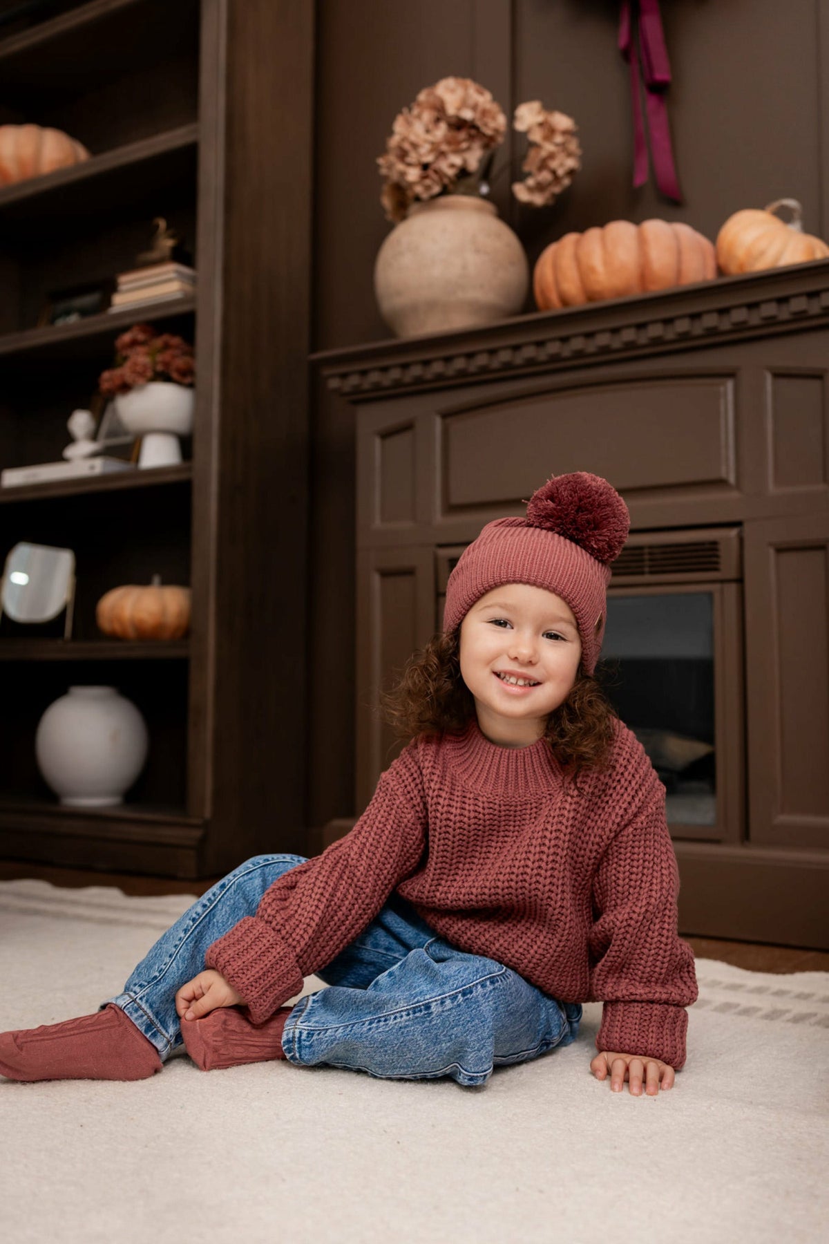 Chunky Knit Sweater in Ember | Kyte Baby