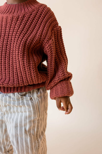 Chunky Knit Sweater in Ember | Kyte Baby