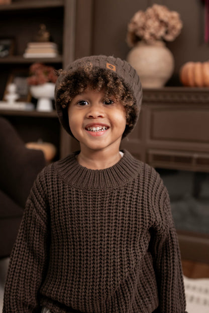 Chunky Knit Sweater in Espresso | Kyte Baby