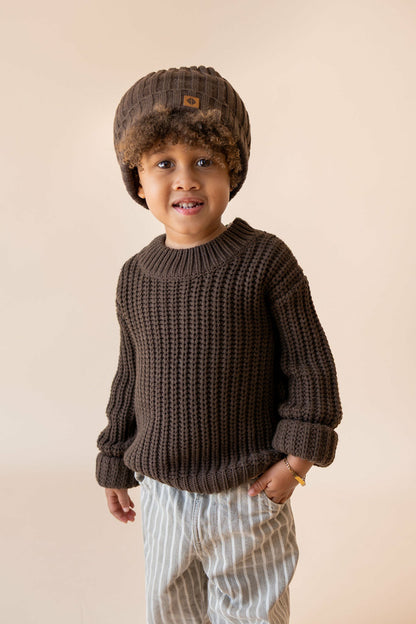 Chunky Knit Sweater in Espresso | Kyte Baby