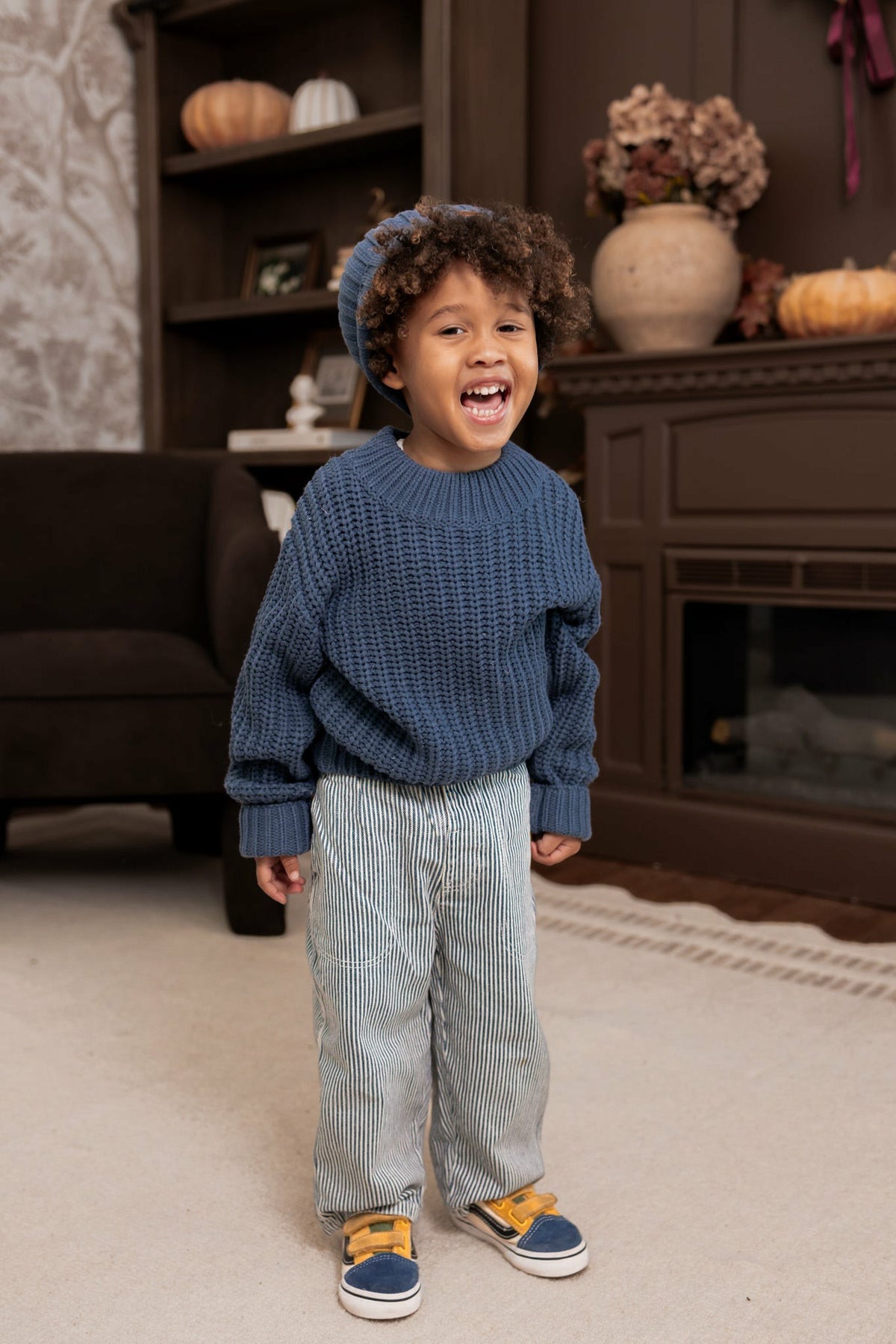 Chunky Knit Sweater in Oxford | Kyte Baby