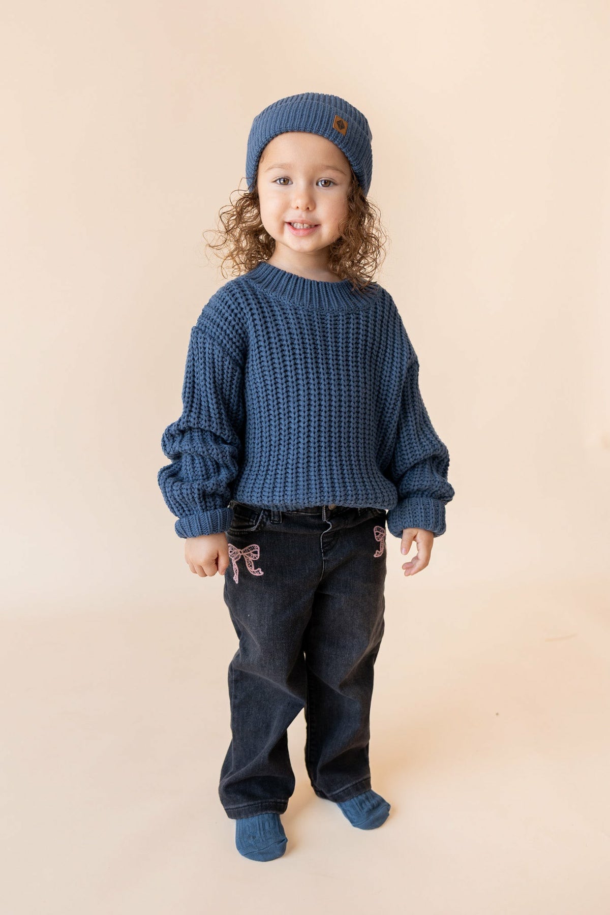 Chunky Knit Sweater in Oxford | Kyte Baby